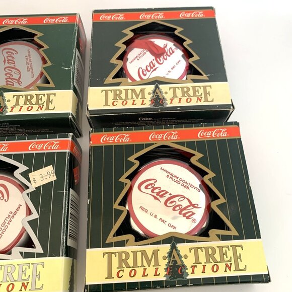 Lot of 6 Coca-Cola Trim A Tree Bottle Cap Ornaments 1990 Vintage Christmas Decor - Picture 3 of 13